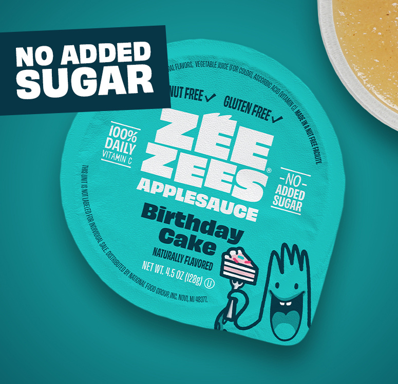Zee Zees, Applesauce Cup, Birthday Cake, I/W, 4.5oz